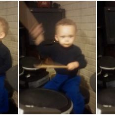 Video/ Quando il rock è nelle vene: guarda come suona la batteria questo bimbo di due anni!