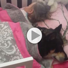 Cette petite fille et son chien qui font la sieste ensemble vont vous faire fondre (Vidéo)