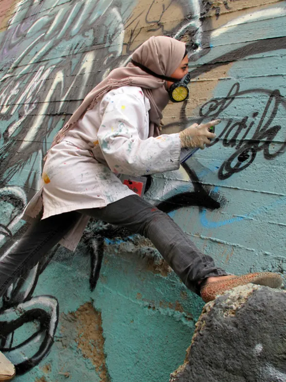 Grafitis contra la represión de la mujer en el mundo árabe