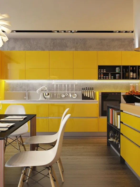 Cocinas amarillas, ¡el optimismo llega a tu casa!