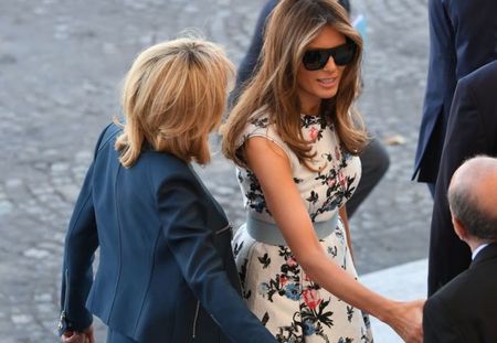 Brigitte Macron et Melania Trump rayonnantes et élégantes pour le défilé du 14 juillet