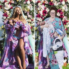 Las divertidas fotos de unos padres que imitan a Beyoncé con sus gemelos