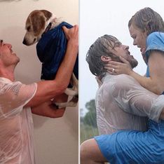 Un fotógrafo recrea con su perro las escenas más románticas del cine