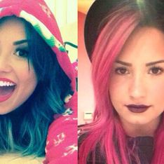 Demi Lovato : Bleu, gris, rose... Ses cheveux en voient de toutes les couleurs (photos)