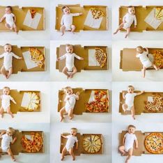 Cette maman utilise des pizzas pour marquer les moiniversaires de son bébé et c'est trop mignon