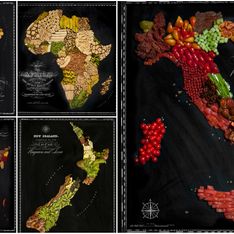 Le mappe del mondo realizzate con i cibi tipici. Guarda le foto, dall'Italia all'Australia