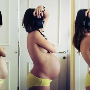 40 Weeks & A Mirror: Bump Selfies Perfectly Capture One Woman's Journey To Motherhood