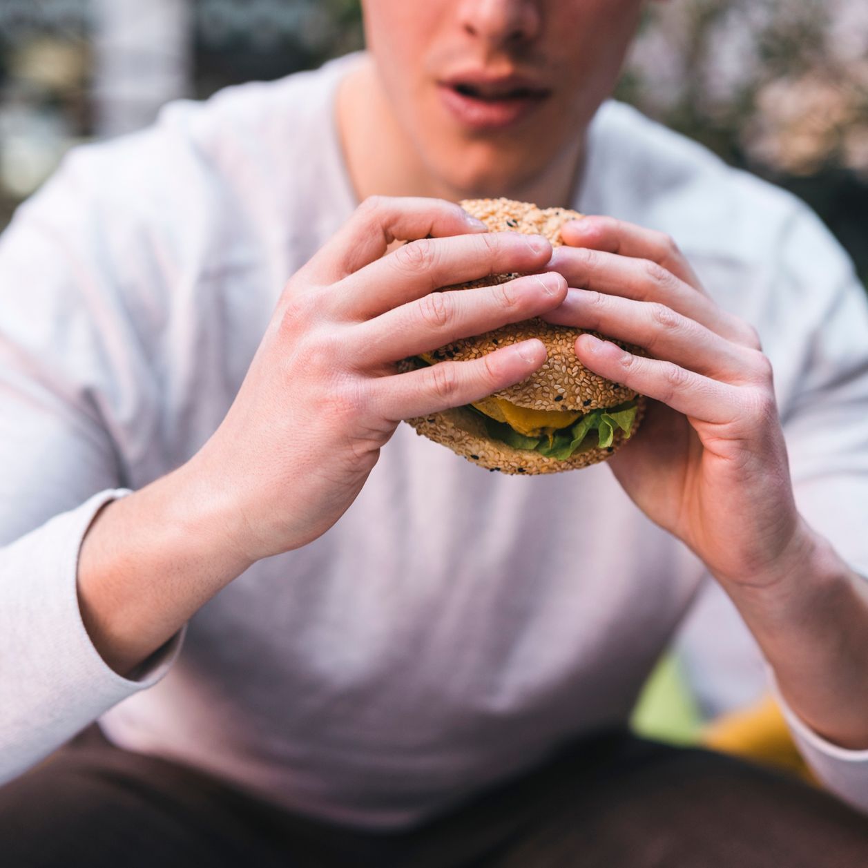 Hamburguesa de berenjena con pan casero