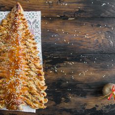 Schnell gemacht: Tannenbaum aus Blätterteig mit Käsefüllung