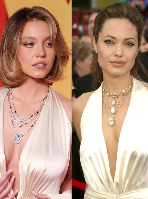 Sydney Sweeney revive el glamour de Angelina Jolie con un vestido icónico de hace 20 años