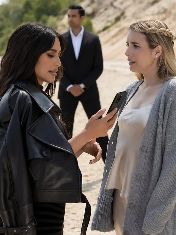 Inesperado beso entre Kim Kardashian y Emma Roberts en los próximos episodios de “American Horror Story: Delicate"