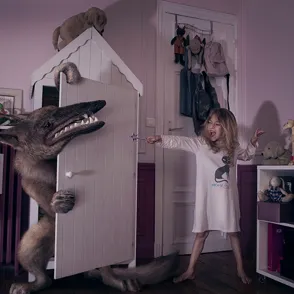 Una genial sesión fotográfica muestra a 6 niños luchando contra los monstruos de sus dormitorios