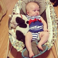 Este bebé y su cachorrito pitbull son inseparables a la hora de la siesta, ¡para comérselos!