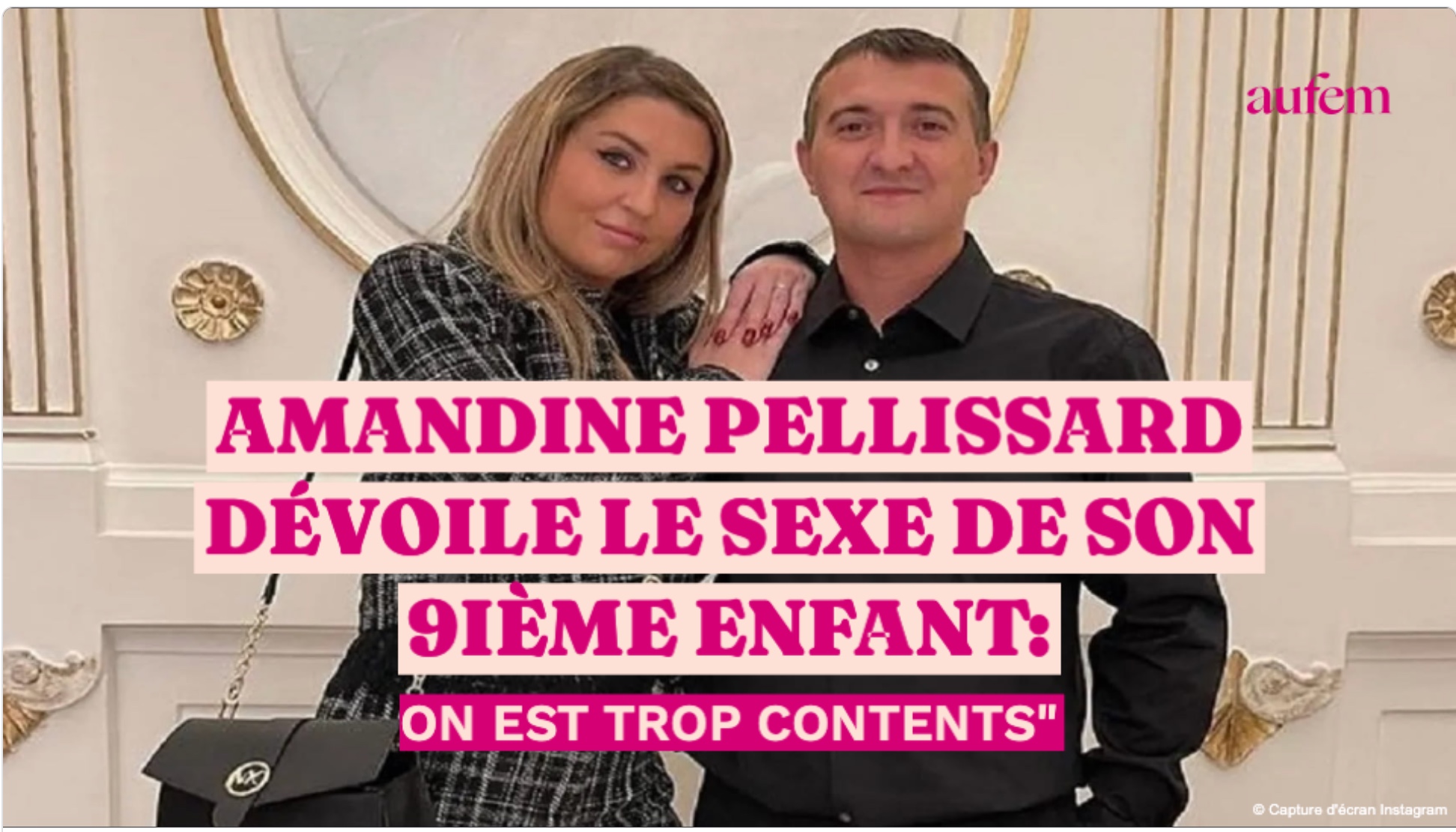 Amandine Pellissard dévoile le sexe de son 9ème enfant : 